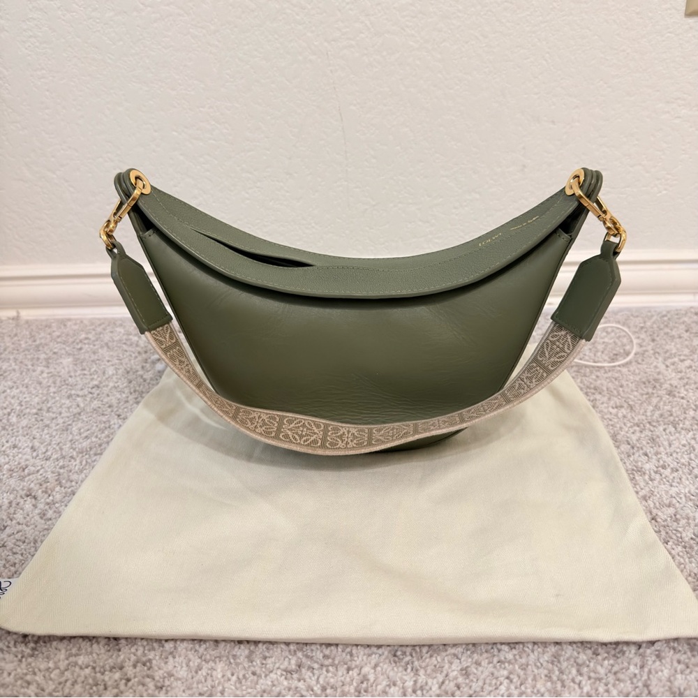 Loewe Avocado Green Leather Shoulder Bag